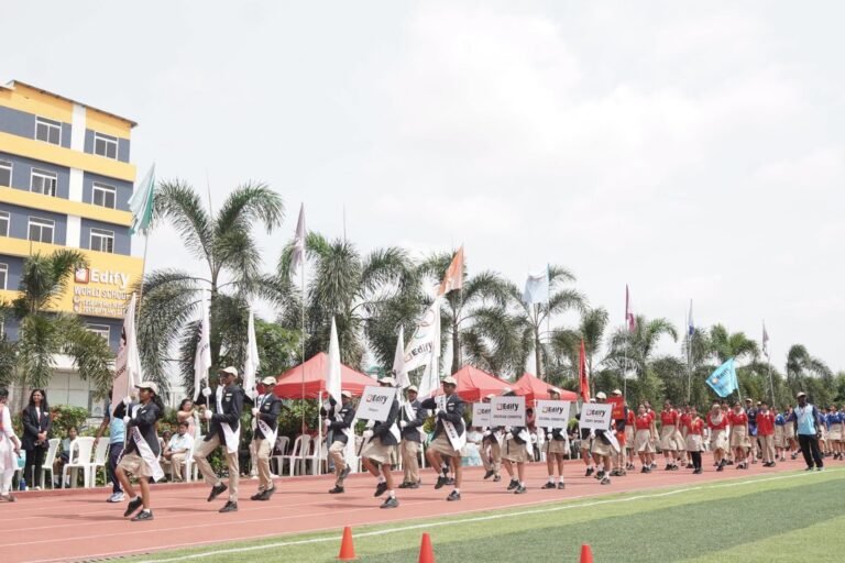 Edify World School Attapur Student Council Investiture Ceremony march-past